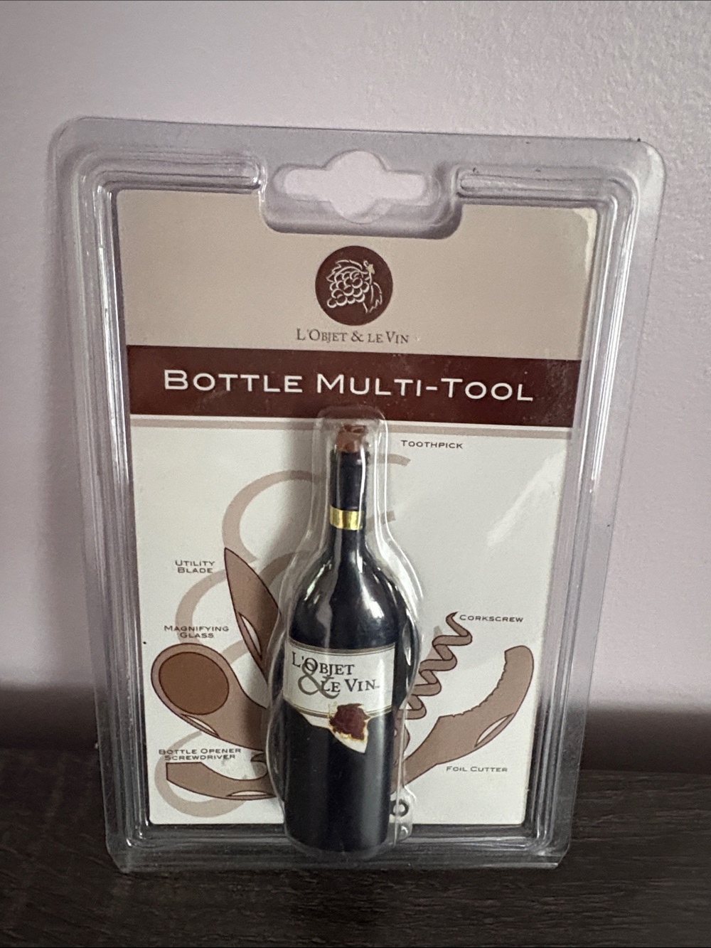 L'Objet & Le Vin Bottle Multi-Tool - Black with Gold Accents